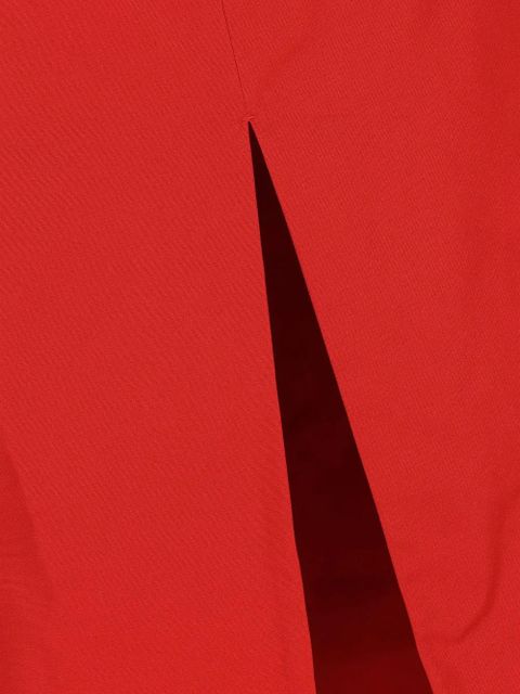 Miu Miu off-shoulder label-detail midi dress - Red