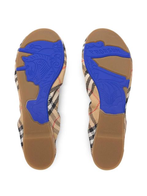 Burberry check bow ballerinas - Neutrals