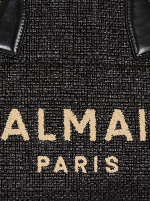 Balmain Track logo-embroidered tote bag - Black