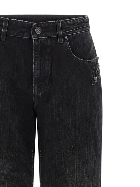 Balenciaga used-effect city jeans - Black