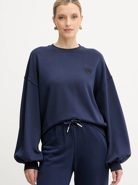 Pinko bluza bawełniana damska kolor granatowy gładka 105510 A2RB - zdjęcie produktu nr 1