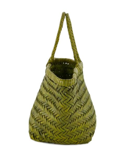 DRAGON DIFFUSION herringbone-weave leather tote bag - Green