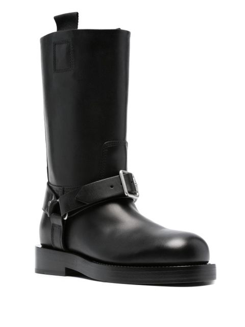 Burberry buckled-strap leather boots - Black - zdjęcie produktu nr 2