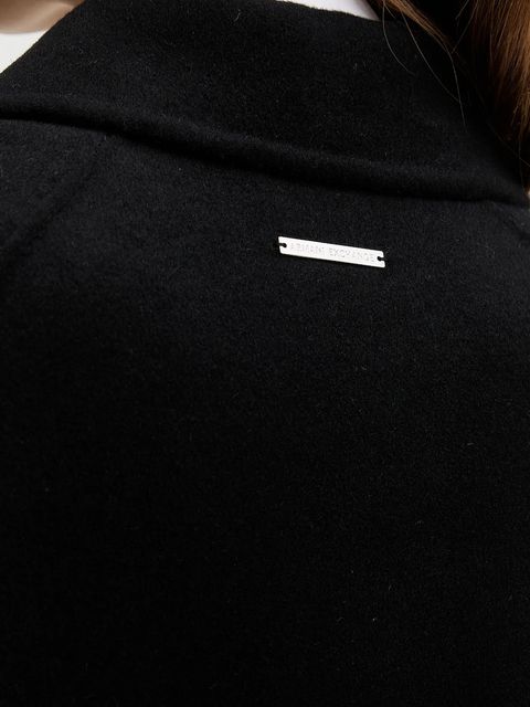 Armani Exchange płaszcz z dodatkiem wełny kolor czarny XW001234 AF16216