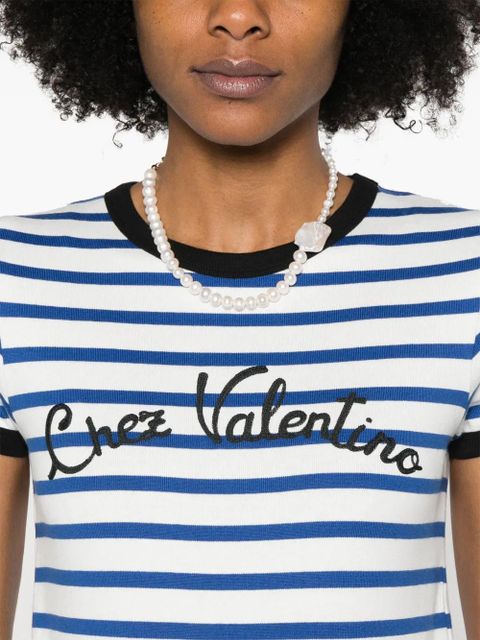 Valentino Garavani striped jersey T-shirt - Blue