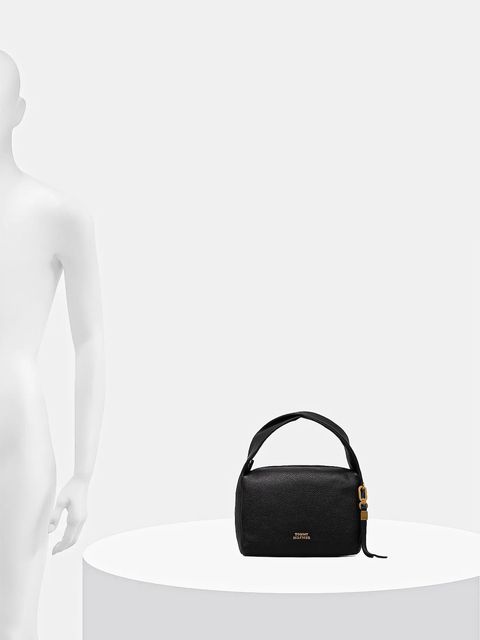 Tommy Hilfiger torebka skórzana kolor czarny AW0AW18150