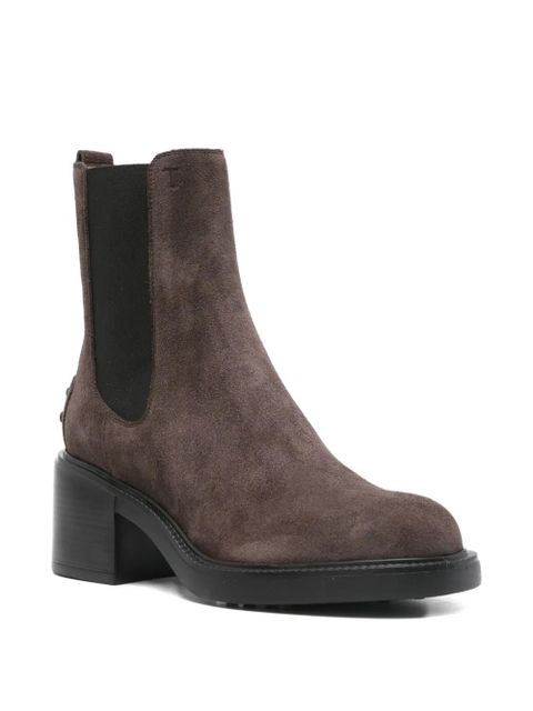 Tod's 60mm elastic-panel block-heel boots - Brown - zdjęcie produktu nr 2