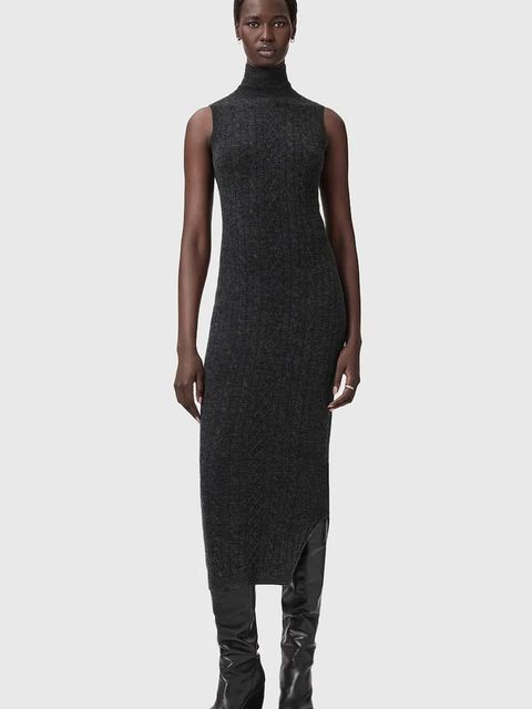 AllSaints sukienka i kardigan z dodatkiem wełny