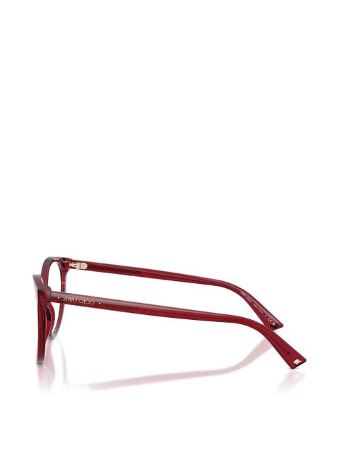 Jimmy Choo transparent round-frame glasses - Red