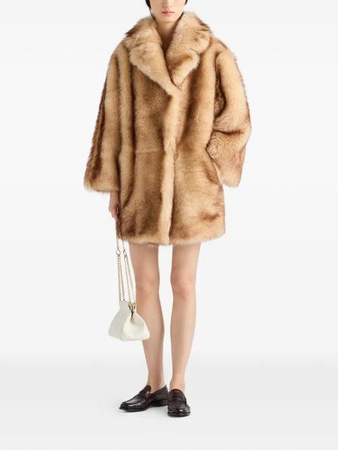 Prada shearling caban coat - Brown - zdjęcie produktu nr 2