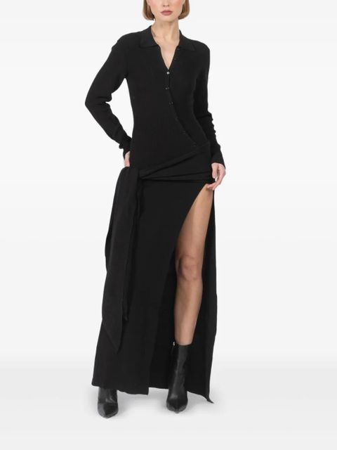 Aya Muse draped-detail maxi dress - Black - zdjęcie produktu nr 2