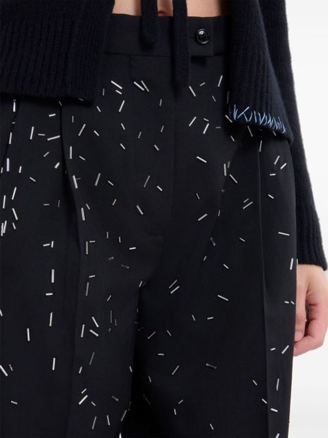 Marni abstract-pattern print trousers - Black