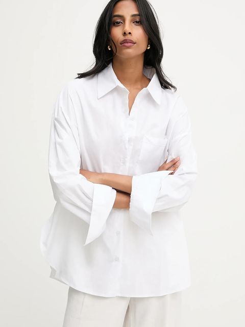 Answear.LAB koszula bawełniana damska kolor biały relaxed z kołnierzykiem klasycznym - zdjęcie produktu nr 2