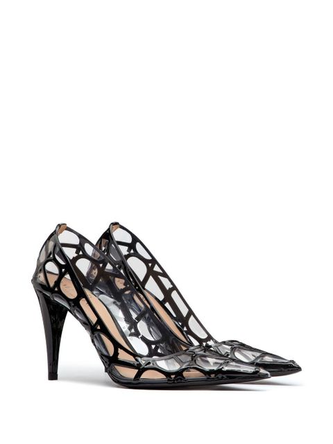 Valentino Garavani VLogo Signature transparent pumps - Black