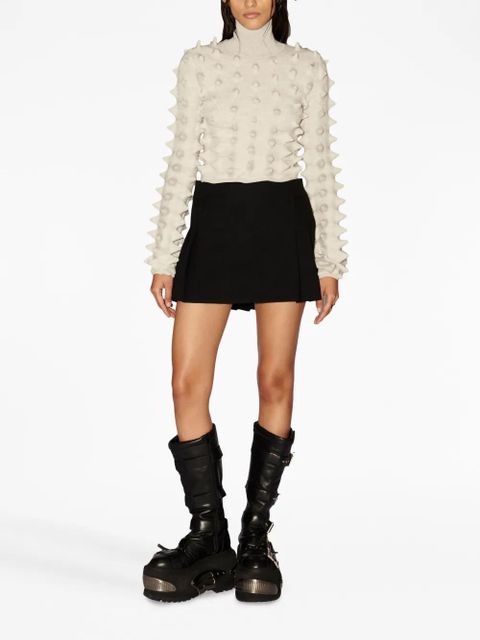 AMBUSH pleated virgin-wool miniskirt - Black