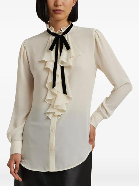 Lauren Ralph Lauren ruffled-neck blouse - Neutrals
