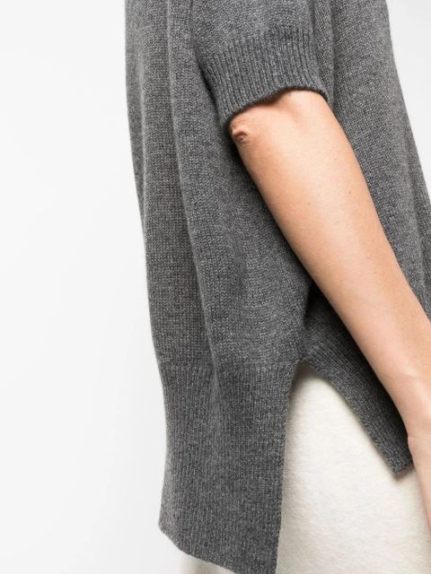 Jil Sander short-sleeve cashmere top - Grey
