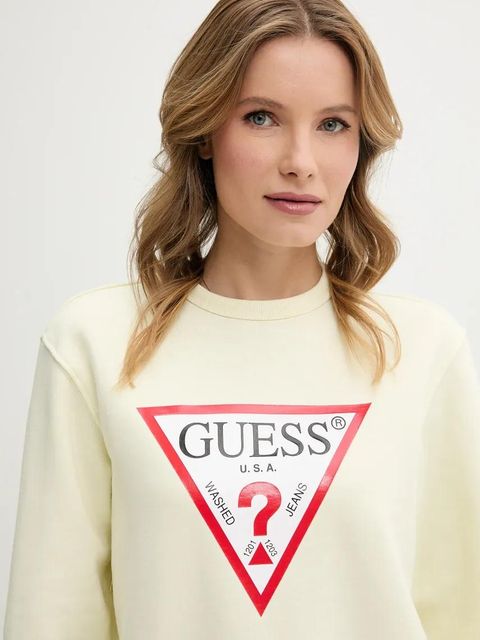 Guess bluza damska kolor żółty z nadrukiem W2YQ16 KBA11 - zdjęcie produktu nr 2