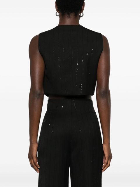 SANDRO sequined vest - Black