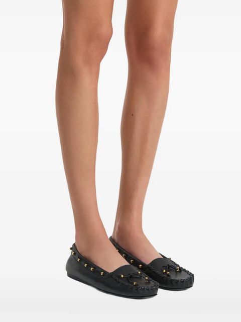 KHAITE flat leather loafers - Black