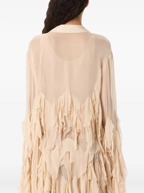 Blumarine ruffled shirt - Neutrals