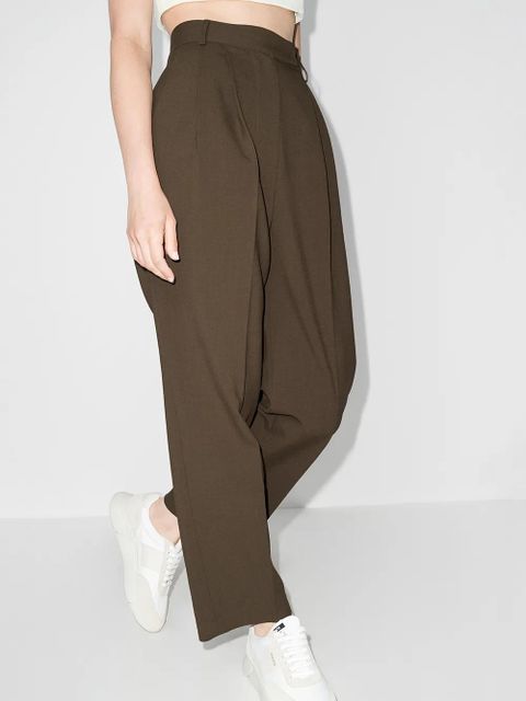 The Frankie Shop Bea high-waisted tapered trousers - Brown - zdjęcie produktu nr 2
