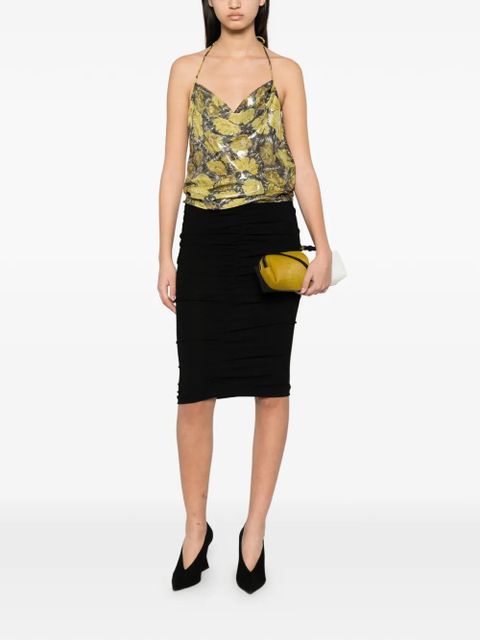 Valentino Garavani logo-waistband midi skirt - Black - zdjęcie produktu nr 2