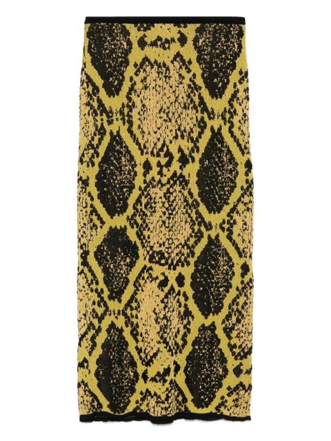 The Attico snakeskin-print midi skirt - Yellow - zdjęcie produktu nr 1