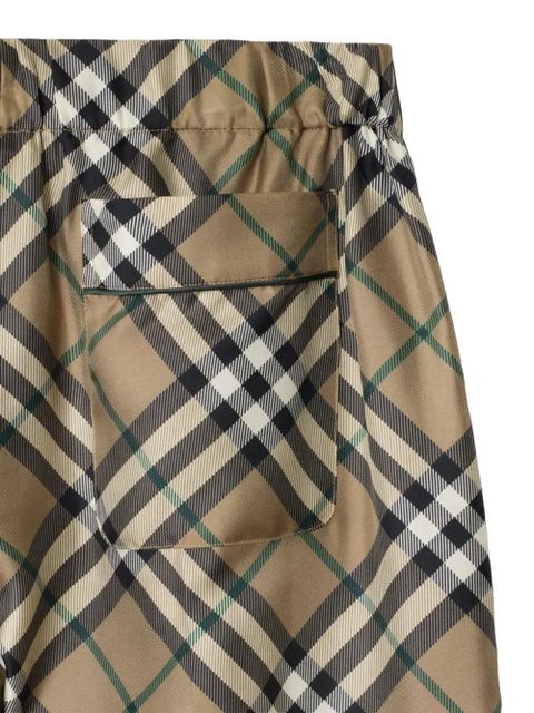 Burberry check silk trousers - Neutrals - zdjęcie produktu nr 2