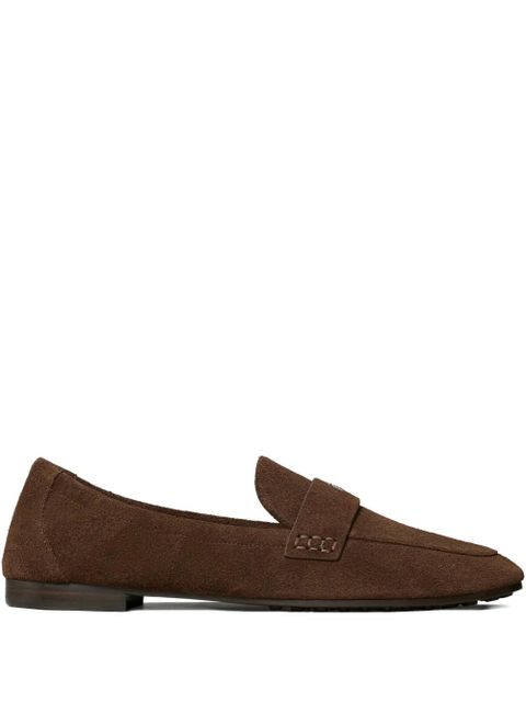 Tory Burch logo-plaque suede loafers - Brown - zdjęcie produktu nr 1