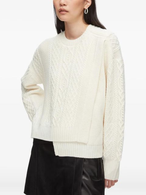 3.1 Phillip Lim cable-knit panelled sweater - Neutrals