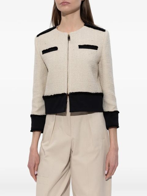 Max Mara Pagaia fringed trim jacket - Neutrals