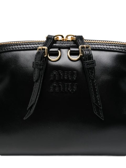 Miu Miu logo-embossed shoulder bag - Black