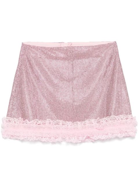 Self-Portrait crystal-embellished mini skirt - Pink - zdjęcie produktu nr 1
