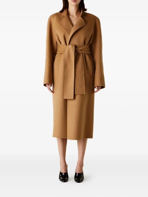 KHAITE belted wrap single-breasted coat - Brown