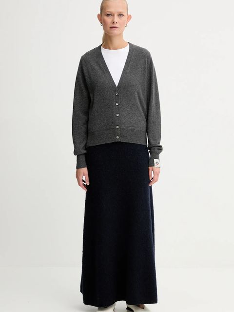 Bally kardigan kaszmirowy damski kolor szary lekki WKN0B8 - zdjęcie produktu nr 2