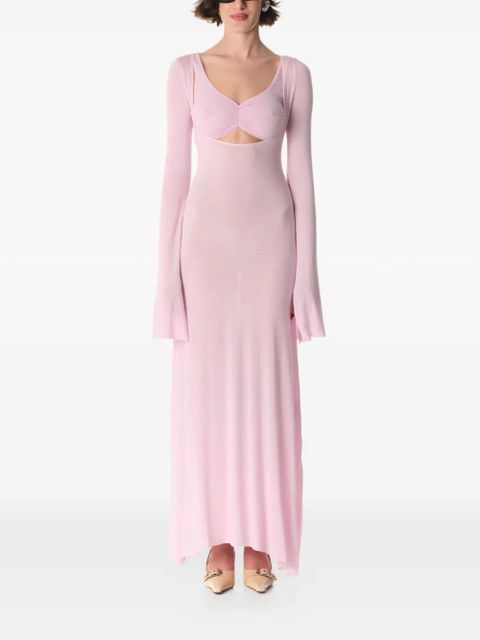 MANURÍ V-neck long-sleeve maxi dress - Pink - zdjęcie produktu nr 2