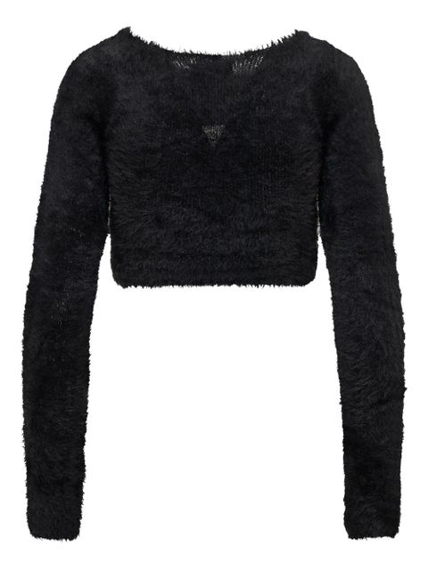 AMBUSH long-sleeve cropped sweater - Black