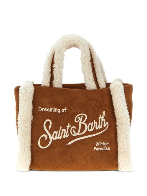 MC2 Saint Barth Vanity shearling-trim mini tote bag - Brown - zdjęcie produktu nr 1