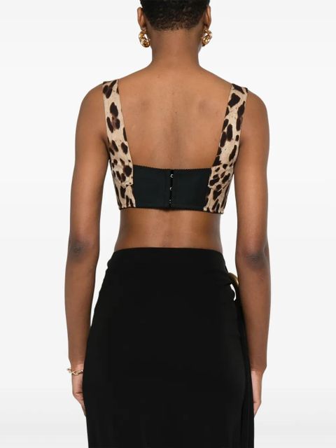 Dolce & Gabbana silk-blend cropped top - Brown