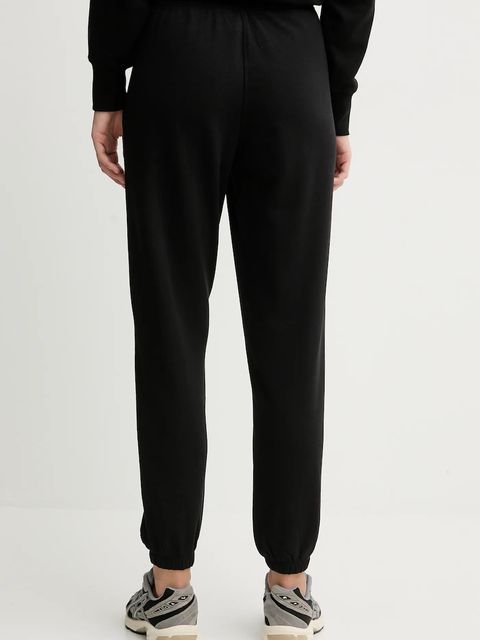 Dkny spodnie dresowe LOGO TERRY damskie kolor czarny gładkie DP5P3632