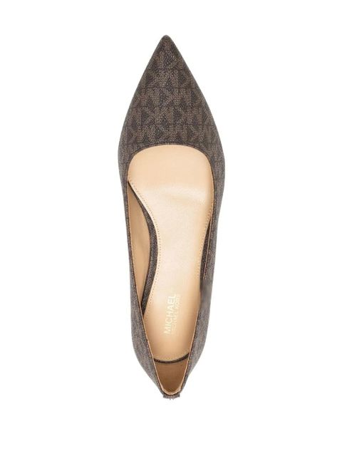 Michael Kors Alina 50mm monogram-print pumps - Neutrals