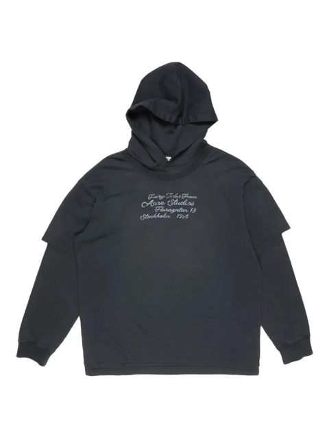 Acne Studios lettering-detail double-layered hoodie - Black - zdjęcie produktu nr 1
