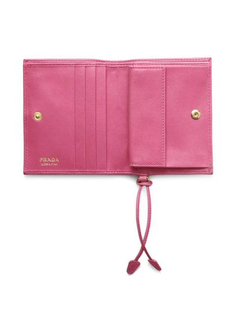 Prada logo-plaque leather wallet - Pink