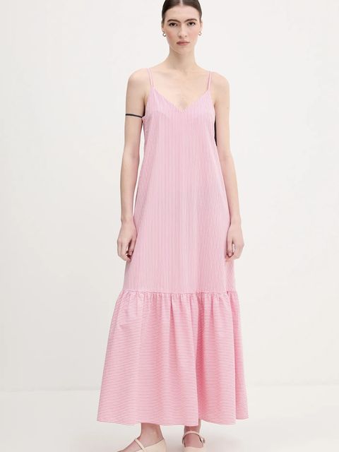 United Colors of Benetton sukienka kolor różowy maxi rozkloszowana 4SZRDV0B8 - zdjęcie produktu nr 1