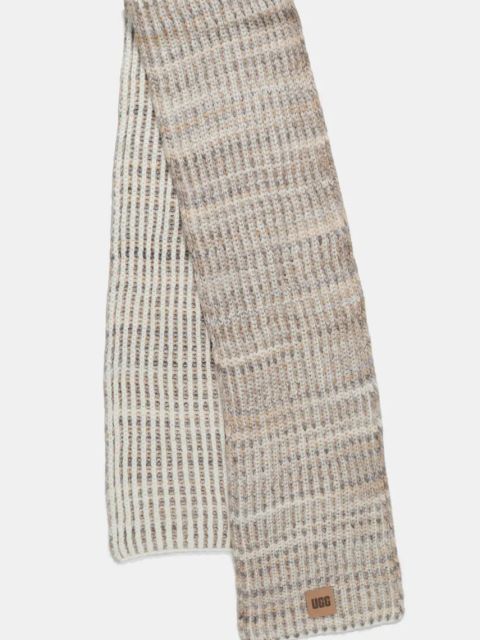 UGG szalik z domieszką wełny kolor beżowy wzorzysty 100824