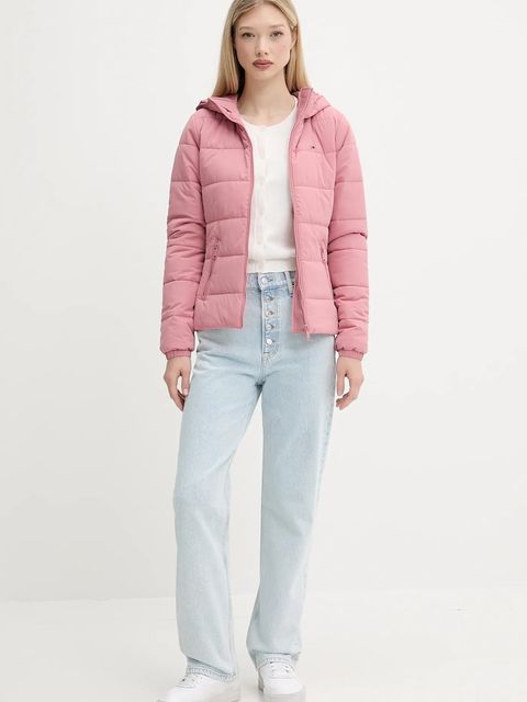 Tommy Jeans kurtka kolor różowy przejściowa DW0DW20959