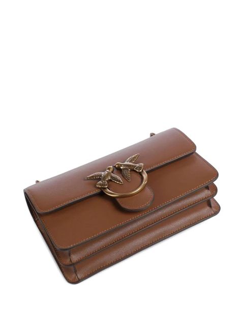 PINKO mini Love One chain crossbody bag - MARRONE