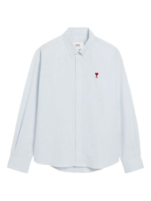 AMI Paris Ami De Coeur button-down cotton shirt - Blue - zdjęcie produktu nr 1