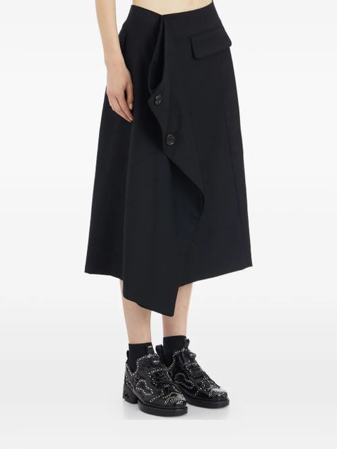Comme Des Garçons button midi skirt - Black